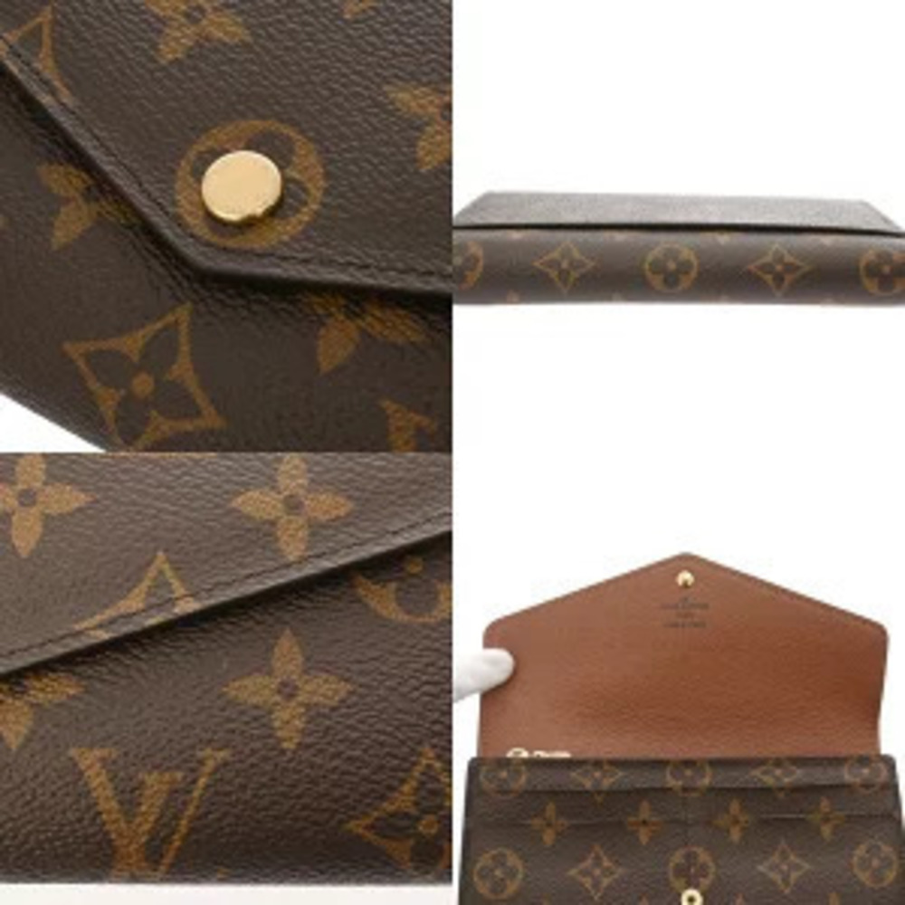 Louis Vuitton Long Brown Wallet Monogram Canvas Portefeuille Sarah - Picture 6 of 7